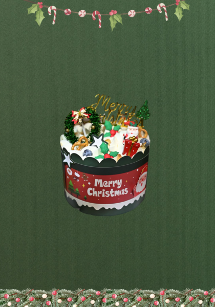 Christmas Cake (Mango Passion) liner set green