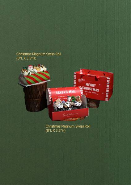 Christmas Log Cake Gift Set -  Christmas Magnum Swiss Roll